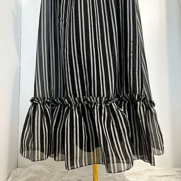 Vintage Saks Fifth Avenue Stripe Strapless Maxi Dress XXS Prom Formal Event Gala - Picture 8 of 10